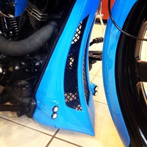 Harley Chin Spoiler With Spots for Driving Lights (Lights not included) 08- Raked bike. Fits Tour...